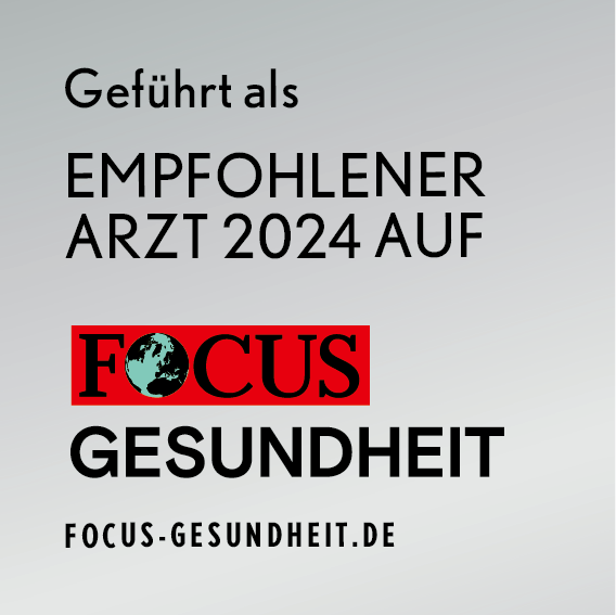 Plakette empfohlener Arzt. Focus Gesundheit. Plakette empfohlener Arzt. Focus Gesundheit.